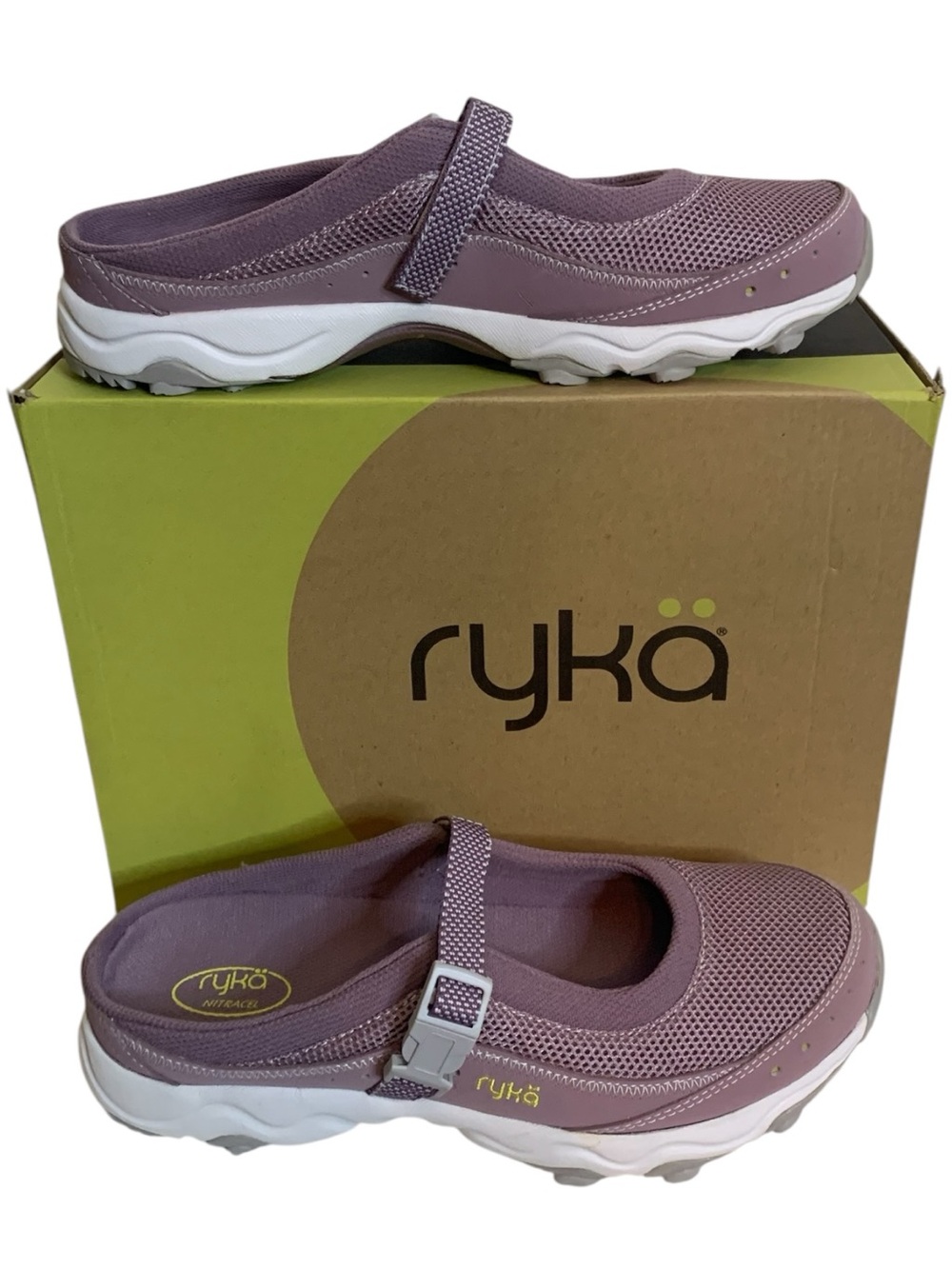 Ryka Lavender Purple Mary Jane Mesh Mule Slip-On Sneakers 10W NIB